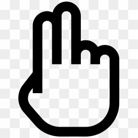 Two Fingers Icon - Middle Finger No Background, HD Png Download - cursor icon png