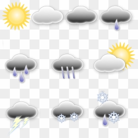 Image Of Weather Icons - Weather Forecast Symbols Png, Transparent Png - weather icons png