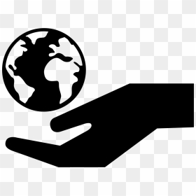 Graphic Library Library World On A Hand Png Icon Free - Earth Logo Black And White, Transparent Png - world png icon