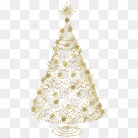 Elegant Christmas Clipart Jpg Black And White Library - Gold Christmas Tree Transparent Background, HD Png Download - fir tree png