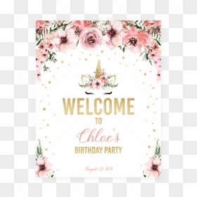 Unicorn Welcome Sign Editable Template For Birthday - Would She Rather Baby Shower Game, HD Png Download - welcome sign png