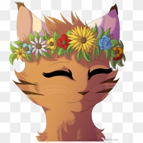 Flower Crowns Are Pretty By Kasik9-d8w38lb - Cat Flower Crown Art, HD Png Download - snapchat flower crown png