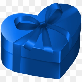 Gift Heart Clipart Graphic Black And White Stock Blue - Gift Clipart Png Blue, Transparent Png - gifts png
