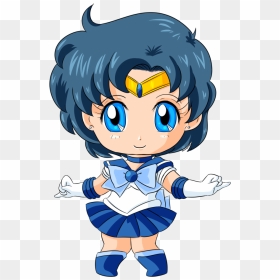 Chibi Sailor Mercury For Katie0513 By Florafox - Sailor Mercury Chibi Png, Transparent Png - mercury png