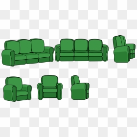 Transparent Couch Clipart Png - Cartoon Living Room Chair, Png Download - living room png