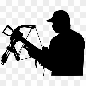 Silhouette Of A Modern Crossbow Hunter Clip Arts - Crossbow Hunter Clipart, HD Png Download - hunter png