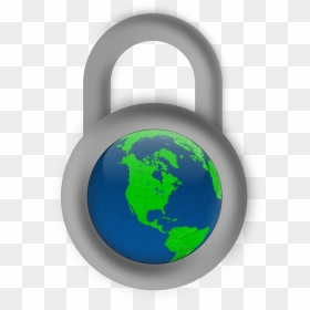 Secure About The World Clip Arts - World Map With Lock, HD Png Download - world png icon