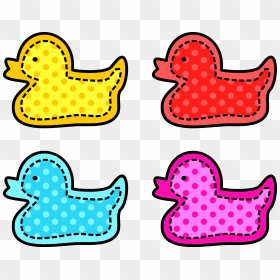 Colorful Stitched Ducks Clip Arts - Printable Stickers Ducks, HD Png Download - ducks png