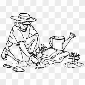 Black And White Clipart Gardening, HD Png Download - gardener png