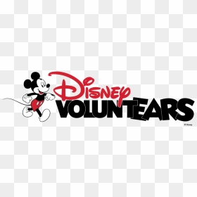 Disney Voluntears Text With Mickey Mouse Proudly Marching - Disney Voluntears Logo, HD Png Download - disneyland png