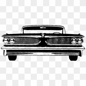 Vector Classic Car Clipart Black And White - Classic Car Vector Front, HD Png Download - back of car png