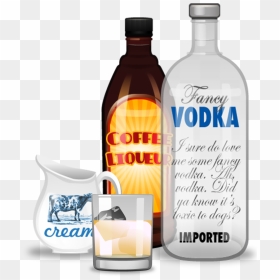White Russian Cocktail Ingredients - Russian Vodka Png, Transparent Png - vodka bottle png
