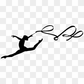 Ribbon Rhythmic Gymnastics Split Artistic Gymnastics - Rhythmic Gymnastics Silhouette, HD Png Download - gymnastics png