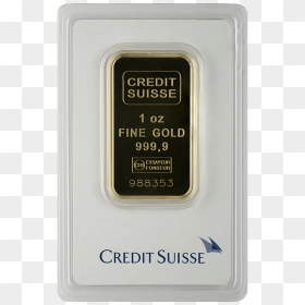Picture Of 1 Oz Credit Suisse Gold Bar - Credit Suisse, HD Png Download - gold bars png
