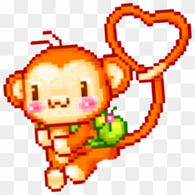Monkey Pixel Pixelart Cute Kawaii Ape Png Kawaii Summer - Cute Monkey Pixel Art, Transparent Png - kawaii pixel png