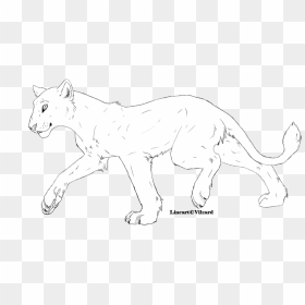 Lioness Lineart By Vilzard-d40phkt - Free Big Cat Lineart, HD Png Download - lioness png