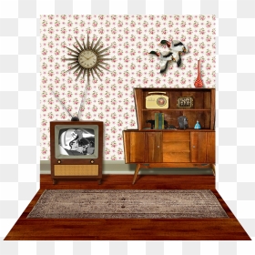 50s Living Room Backdrop - 50's Living Room Wall Background, HD Png Download - living room png