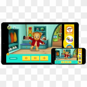 Ipad With Pbs Socal On Screen - Doesn T Daniel Tiger Wear Pants, HD Png Download - daniel tiger png