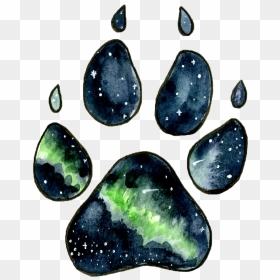 An Illustration Of A Galaxy Printed Wolf Paw Imprint - Galaxy Wolf Paw Print, HD Png Download - wolf paw png