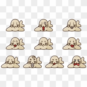 Manatee Emotions Expression Vector - Cartoon, HD Png Download - manatee png