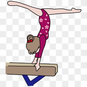 Balance Beam Gymnastics Clipart - 体操 選手 イラスト 女の子, HD Png Download - gymnastics png
