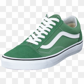 Ua Old Skool Deep Grass Green/true White - Shoe, HD Png Download - white vans png