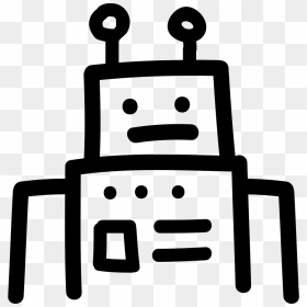 Robot Outline Png - Small Blue Robot Cartoon, Transparent Png - robot icon png