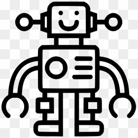 Toy Robot - Robot Toy Black And White, HD Png Download - robot icon png