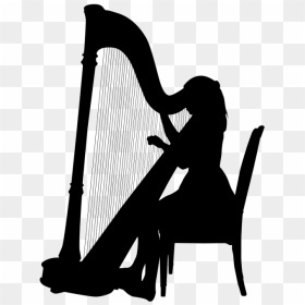 About Eleanor Dunsdon Berkshire Harpist By - Silhouette Of A Person Playing Harp, HD Png Download - harp png