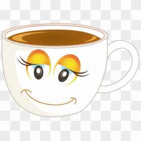 Anthropomorphic Happy Female Cup - Clip Art Morning Tea, HD Png Download - coffee emoji png