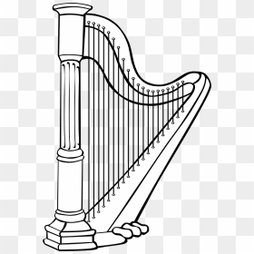 Harp Clipart Black And White, HD Png Download - harp png