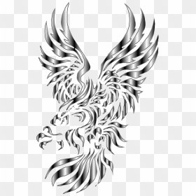 Chromatic Tribal Eagle 2 8 No Background Clip Arts - Tribal Eagle Head Tattoo Designs, HD Png Download - eagle feather png