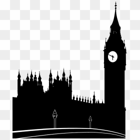 Illustration Of A Silhouette Of London And Big Ben - Big Ben Drawing Silhouette, HD Png Download - big ben png