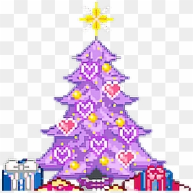 🎄 • Kawaii Cute Purple Cutesticker Pixels Pixel Art - Pixel Kawaii Christmas Tree, HD Png Download - kawaii pixel png