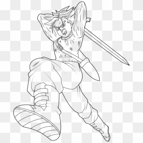 Super Saiyan Future Trunks Dbs Lineart By Mad - Super Saiyan Rage Trunks Coloring Pages, HD Png Download - future trunks png