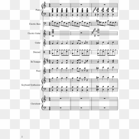 Sheet Music Notes Png - Teenage Mutant Ninja Turtle Sheet Music For Trumpet, Transparent Png - white music note png