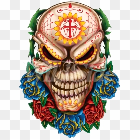Transparent Evil Mouth Png - Day Of The Dead, Png Download - evil skull png