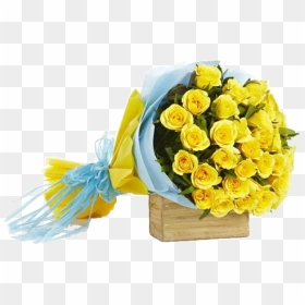 2dozen Yellow Roses Bouquet - Rose Yellow Bouquet Flowers, HD Png Download - yellow roses png