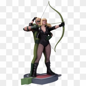 Green Arrow & Black Canary Statue-dccaug150310 - Arrow And Black Canary Statue, HD Png Download - black canary png