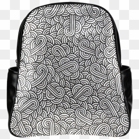 Black And White Swirls Doodles Multi-pockets Backpack - Laptop Bag, HD Png Download - white swirls png