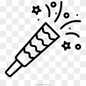 Party Blower Coloring Page - Microphone Clipart Black And White, HD Png Download - party blower png