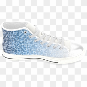 Ombre Blue And White Swirls Doodles Men"s Classic High - Skate Shoe, HD Png Download - white swirls png