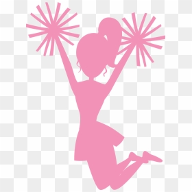 Cheer Silhouette - Pink Cheerleader Cartoon Transparent, HD Png Download - cheerleader png