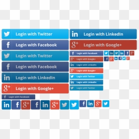 Social Login Buttons Png, Transparent Png - facebook button png