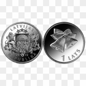 1 Lats Christmas Bells - Hedgehog Coins Latvia, HD Png Download - christmas bells png