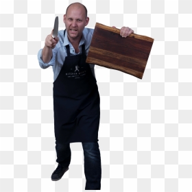 Casey With Chopping Block And Knife - Hardwood, HD Png Download - kitchen knife png