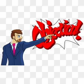 Phoenix Wright Objection Transparent , Png Download - Ace Attorney Objection, Png Download - objection png