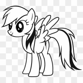My Little Pony Clipart Black And White - Rainbow Dash Coloring Page Mlp, HD Png Download - mlp png
