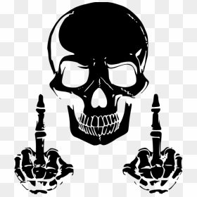 Transparent Skull Clip Art - Skull With Middle Finger, HD Png Download - evil skull png