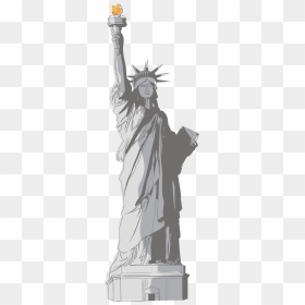 Statue Of Liberty Independence Day Black And White, HD Png Download - statue of liberty silhouette png